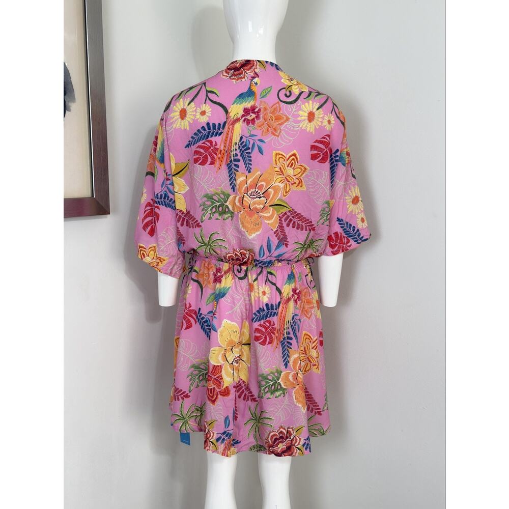 Cupshe Women Tropical Dolman Sleeve Mini Dress Coverup Beach Resort Rayon L NWT - Picture 5 of 16